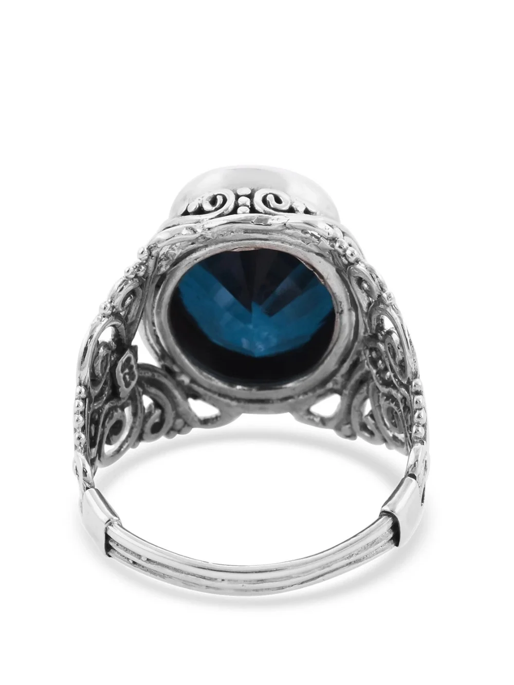 Capri Blue Quartz Bali Legacy Sterling Silver Ring Vintage Vibe Whimsigoth Sz 9